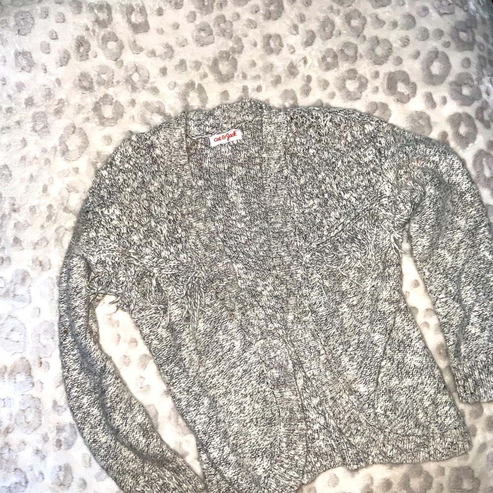 Cat & Jack black -white - gray-cardigan sweater winter dress jacket youth